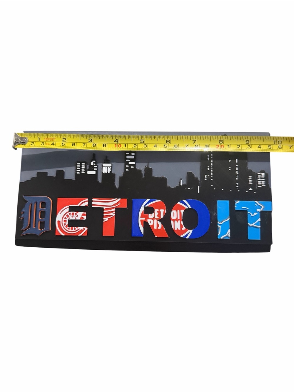 Detroit Skyline Sports 3d Print 10in X 4in - Picture 2 of 3